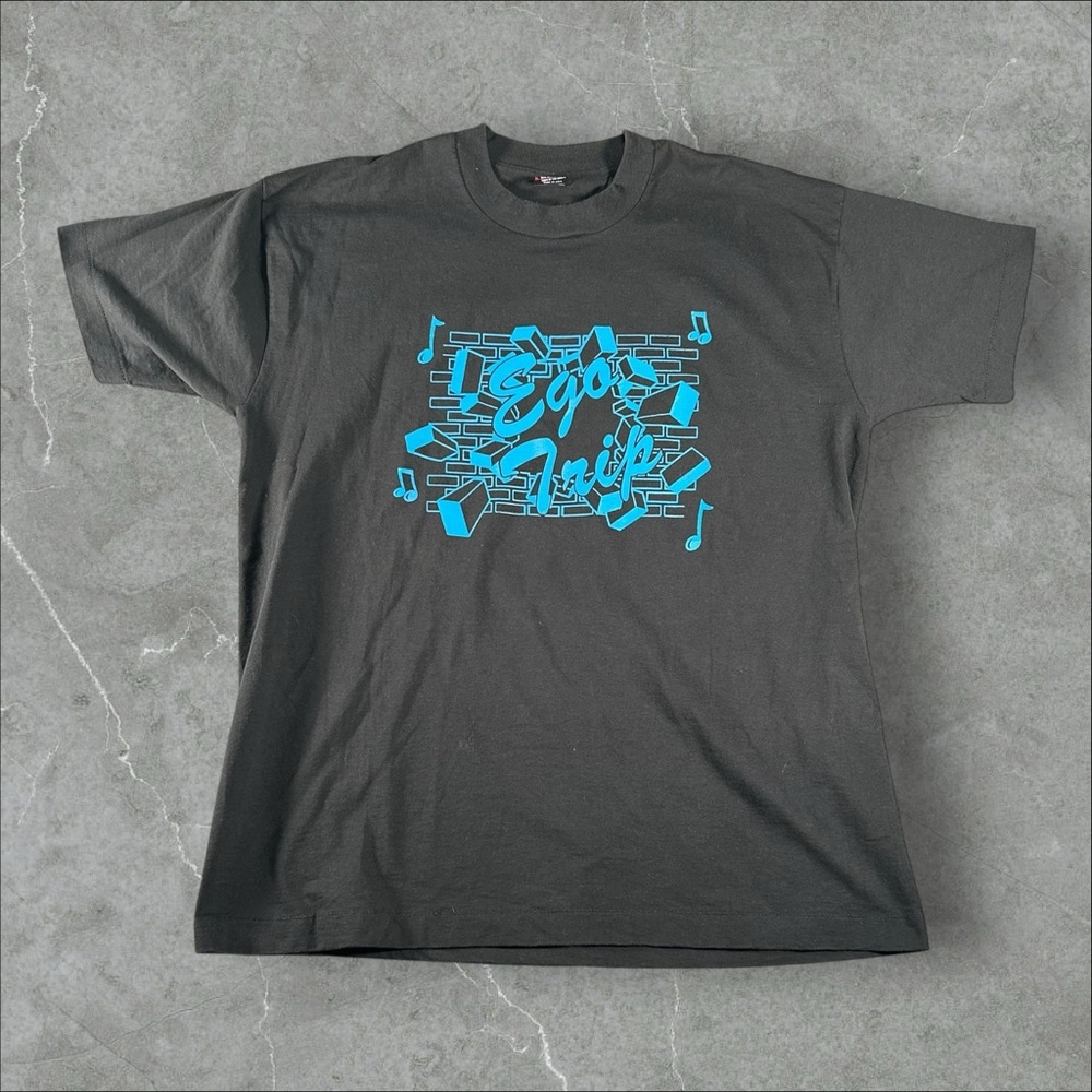 Vintage Ego Trip Shirt Mens XL Black Blue‎ 90s Band Tee Blues With An Attitude